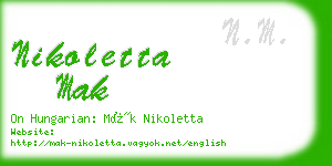 nikoletta mak business card